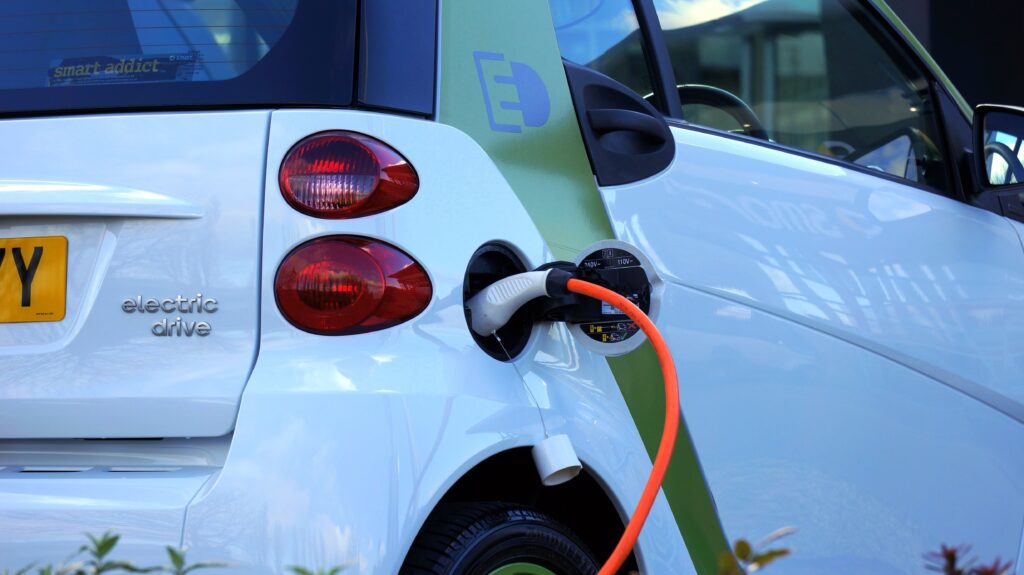 Ev charging point charging car